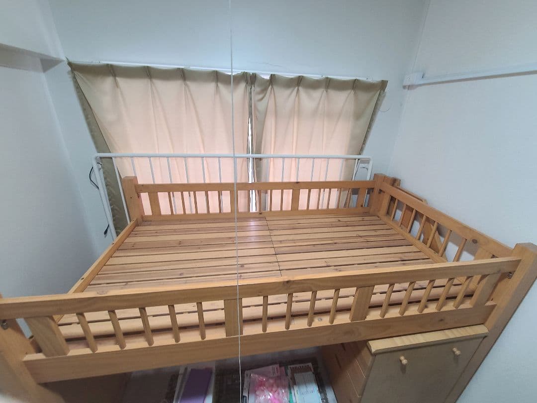 最終値下げ【大阪府堺市南区引取限定】木製ロフトシングルベッド+デスク+チェスト