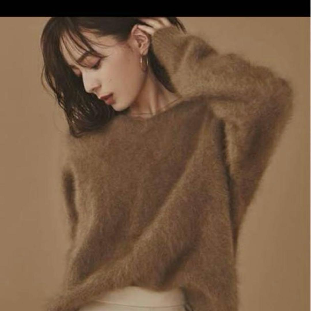 anuansラクーンVネックニットプルオーバー （BROWN）