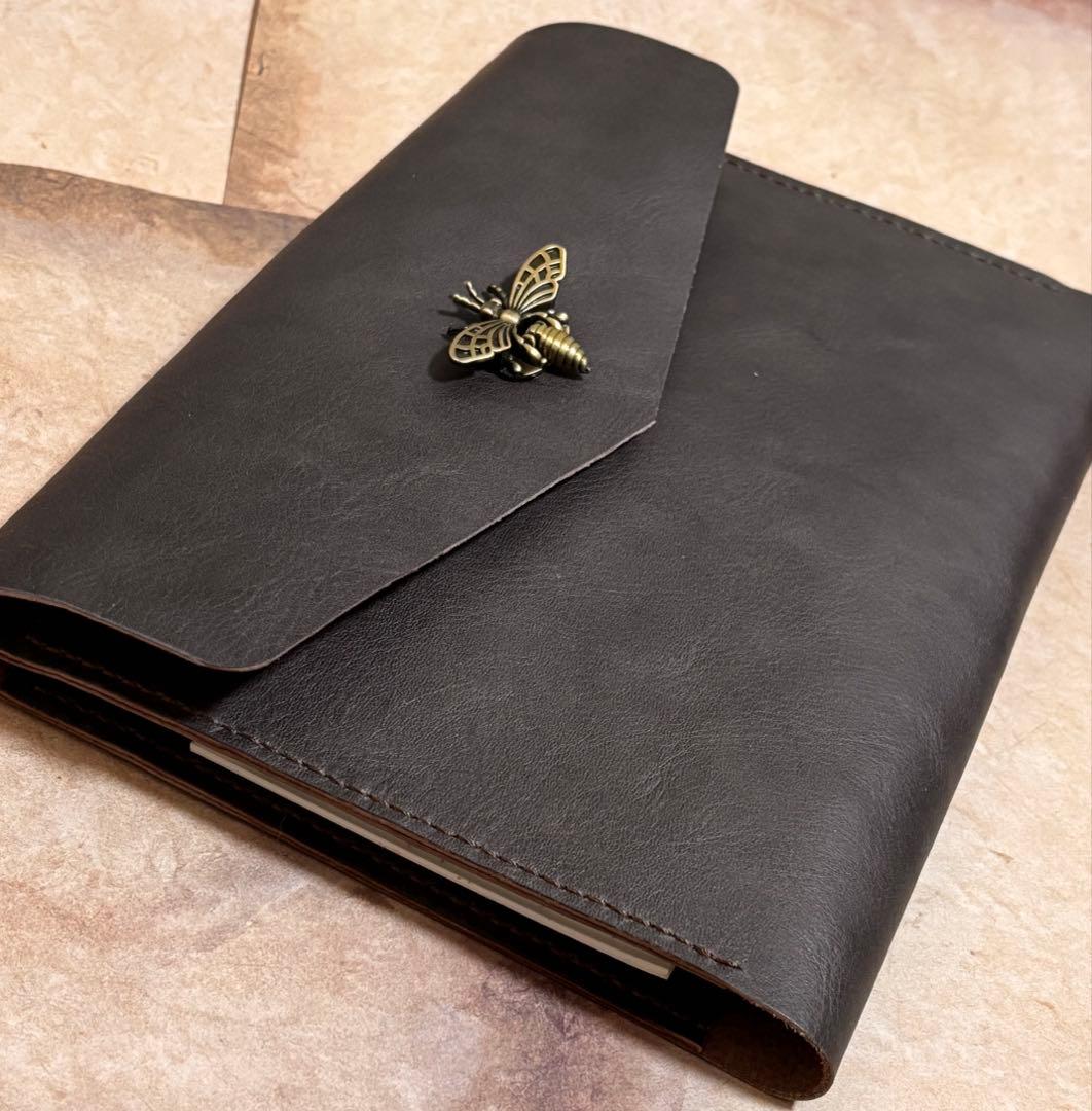 本革　A5サイズ　紙もの　コラージュ収納ファイル　コラージュ収納ポーチ