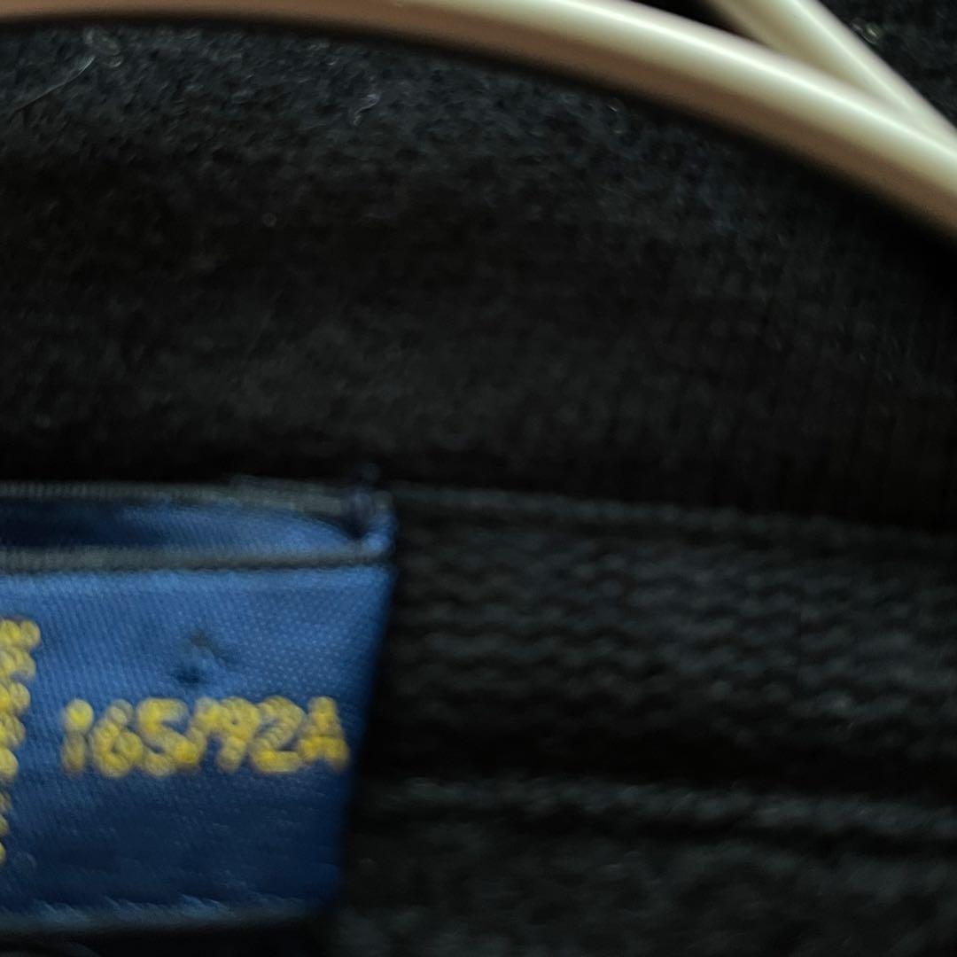 ポロラルフローレン　M ゴールドビッグポニー　ロゴライン フルジップパーカー　黒