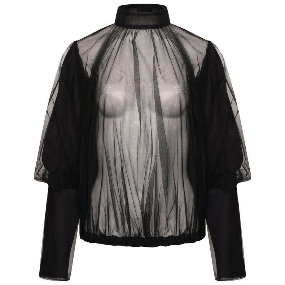 noir kei ninomiya コムデギャルソン 黒チュール シャツ