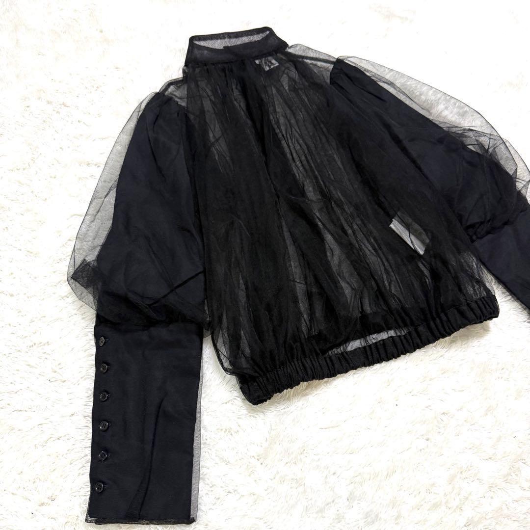 noir kei ninomiya コムデギャルソン 黒チュール シャツ