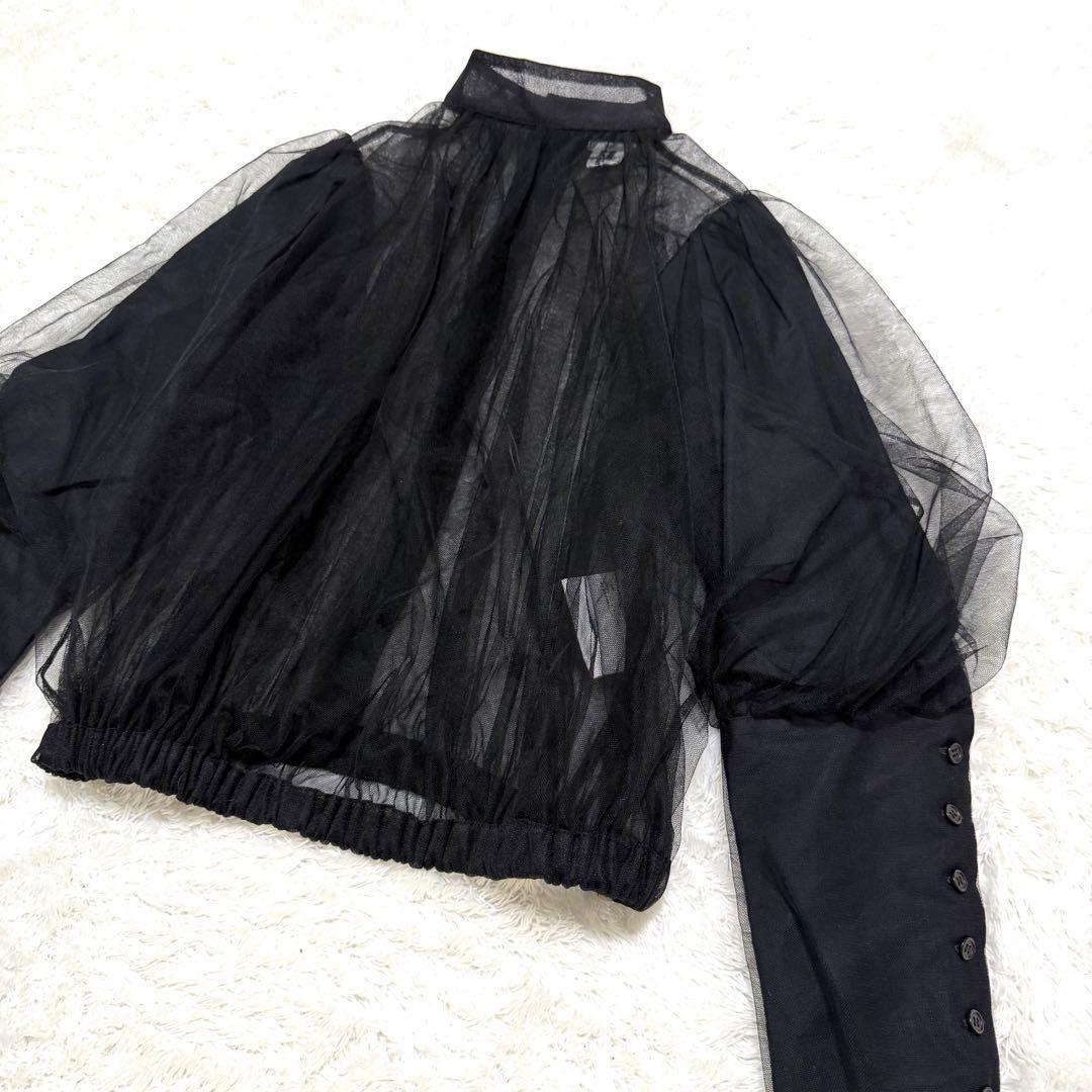 noir kei ninomiya コムデギャルソン 黒チュール シャツ