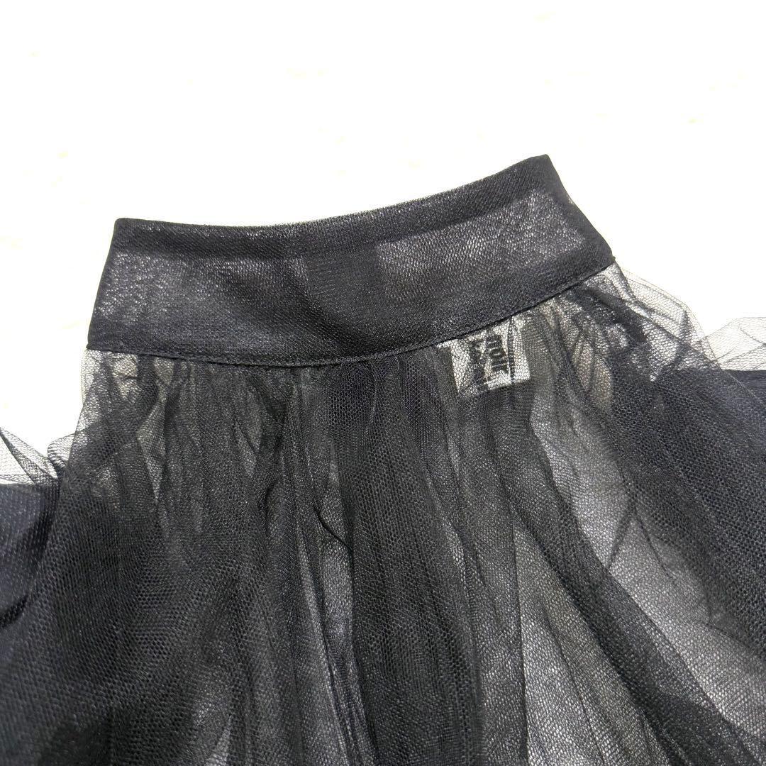 noir kei ninomiya コムデギャルソン 黒チュール シャツ