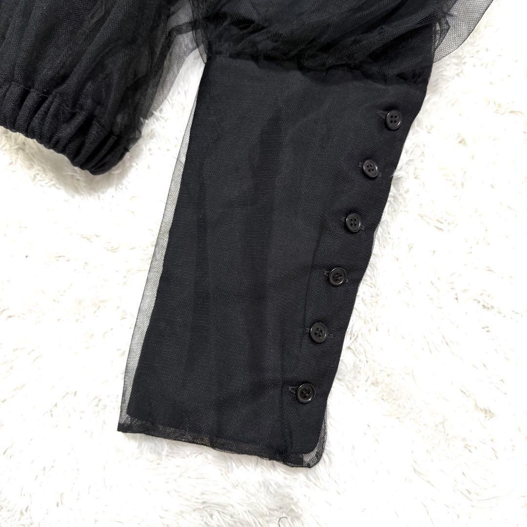 noir kei ninomiya コムデギャルソン 黒チュール シャツ