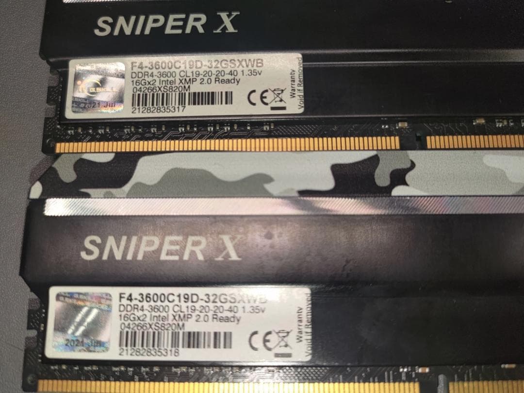G.skill F4-3600C19D-32GSXWB 16G×2 その②
