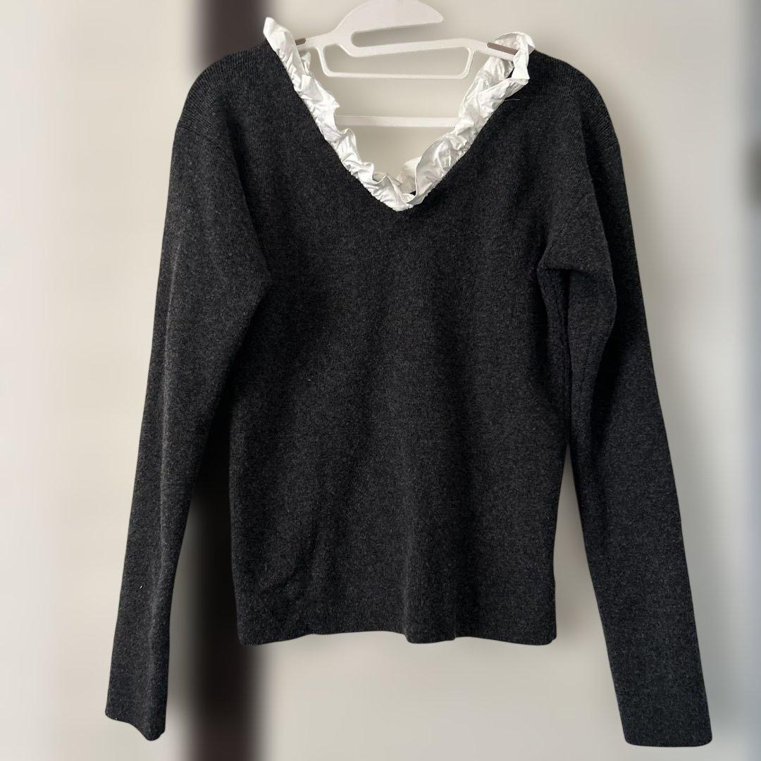 CLANE ★ FRILL V NECK KNIT TOPS