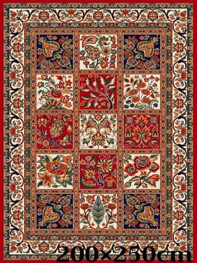 ふっかり！ウィルトン織 民族柄 高密度 ラグ 200×250cm-115001