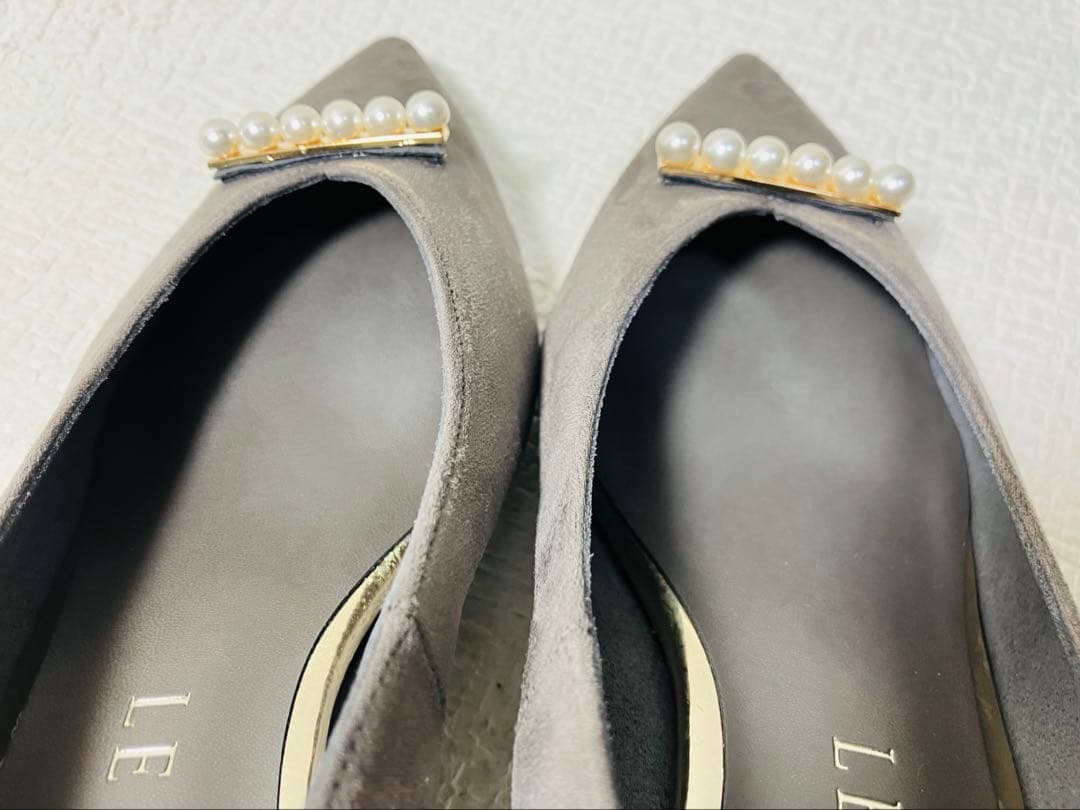 SH22◆新品◆Le Talon ルタロン 5cmパールラインパンプス 23.5