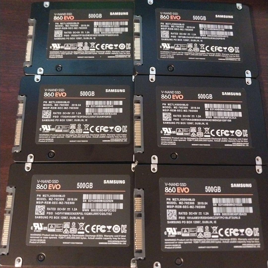Samsung 860 EVO 500GB SSD 6台セット