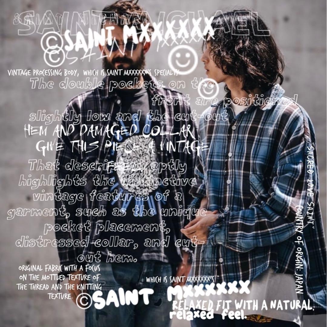 SAINT Mxxxxxx セントマイケル チェックシャツ ヘビネル ネルシャツ