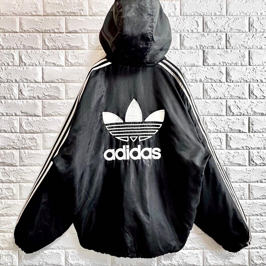 ◆背面刺繍BIGトレフォイルロゴ／中綿入り◆90sアディダス ナイロンジャケット