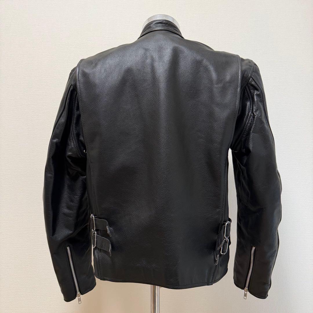 AXEL シングルライダースジャケット　キルティング　牛革　黒　大きいサイズ
