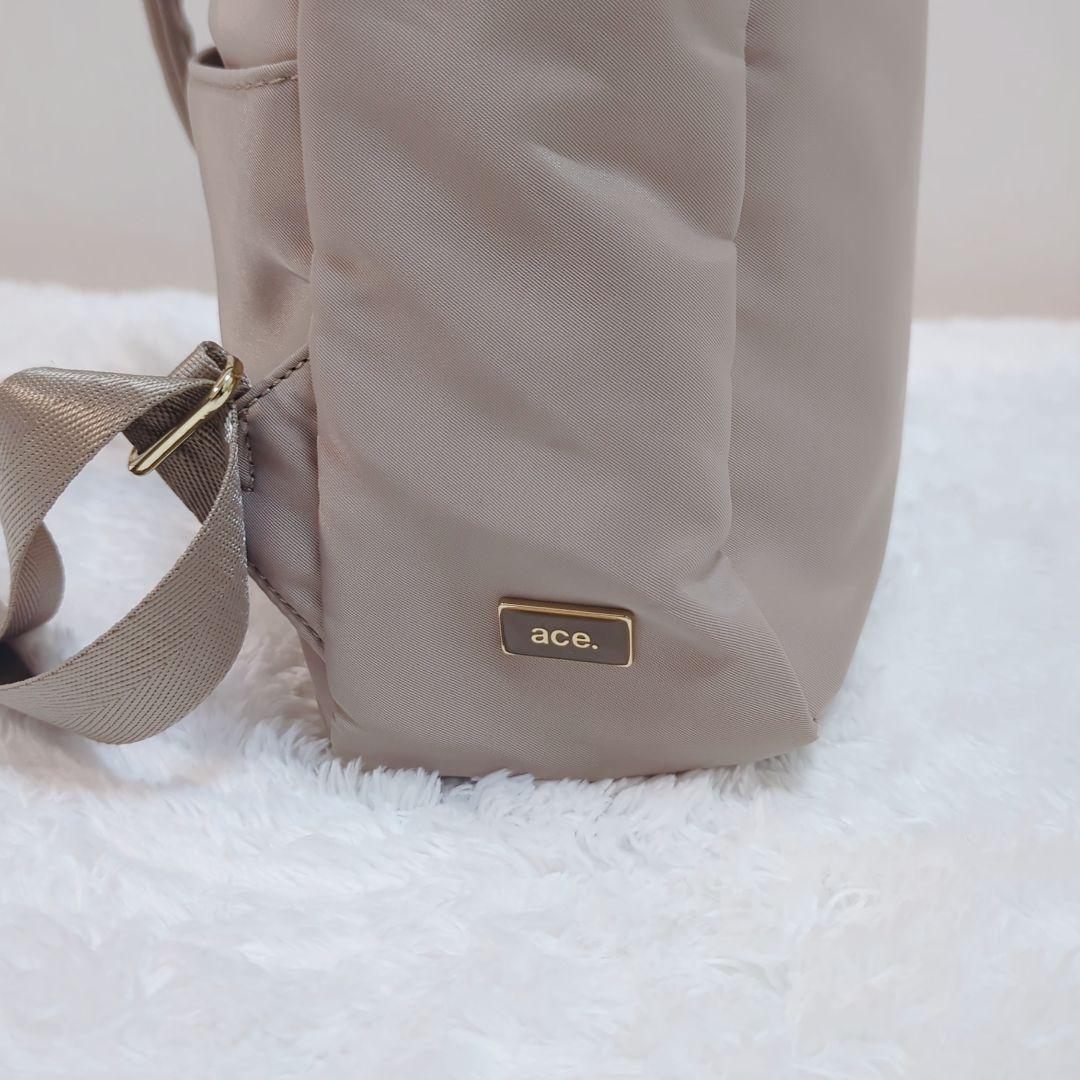 ace. エース スリマリー ビジネスリュック A4 PC収納 グレージュ 底鋲