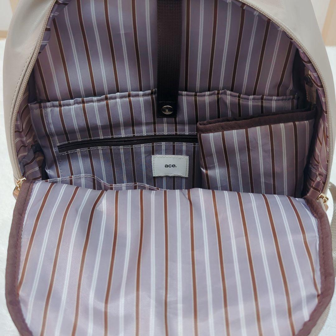 ace. エース スリマリー ビジネスリュック A4 PC収納 グレージュ 底鋲