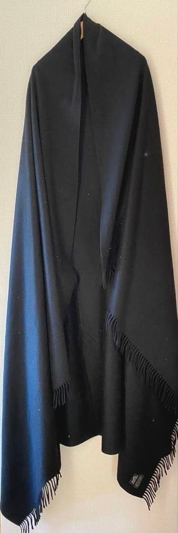 【極美品】HERMES エルメス 大判ストール カシミヤ100％ ブラック