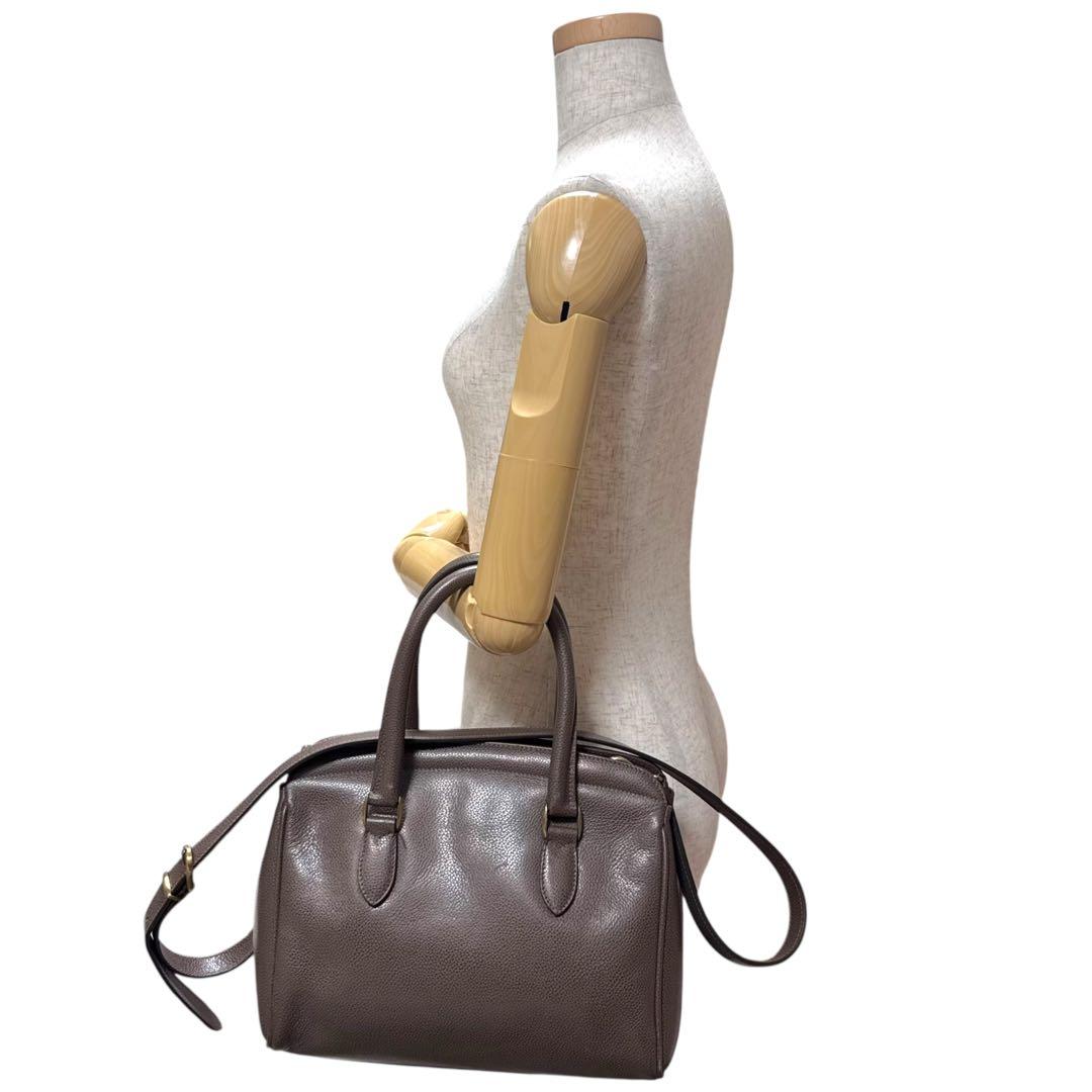 COACH コーチ 2way ハンドバッグ ショルダー付 フルグレインレザー