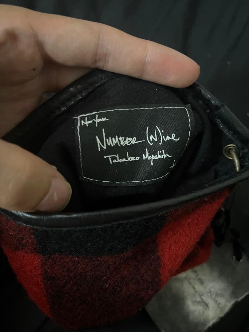 ナンバーナイン　チェック　ポーチ　ウエストバッグ