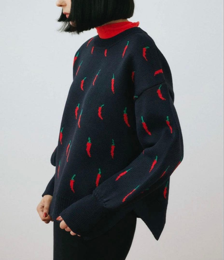 トップス HeRIN.CYE Chili pattern knit pullover