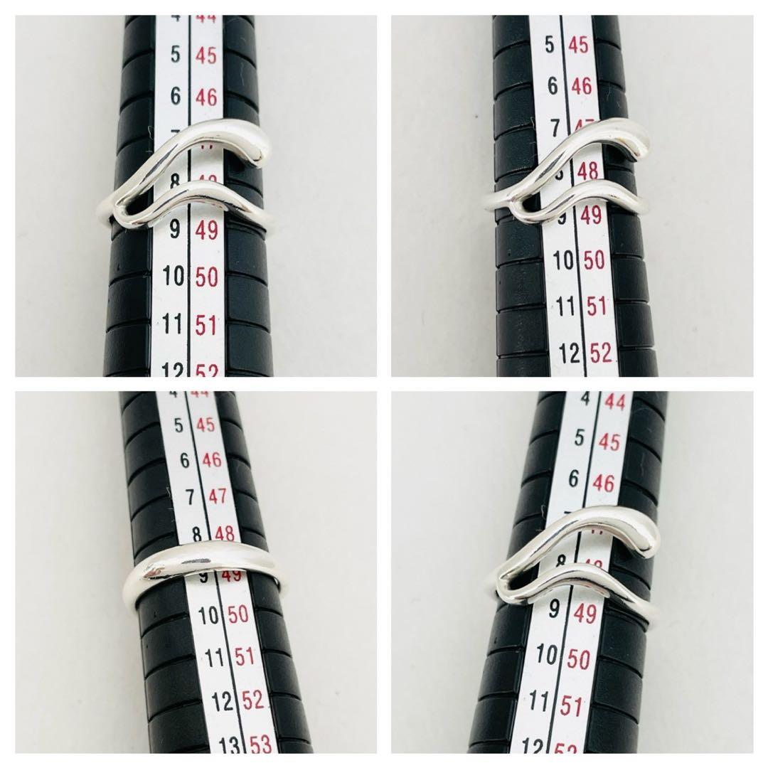 極美品☆ティファニー 指輪 ティアドロップ ウェーブ リング 約9号 シルバー