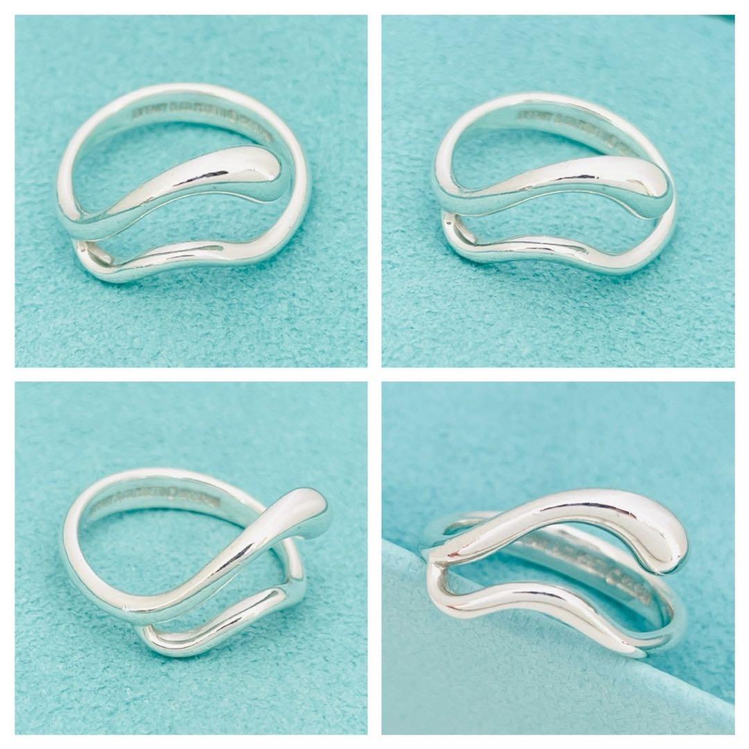 極美品☆ティファニー 指輪 ティアドロップ ウェーブ リング 約9号 シルバー