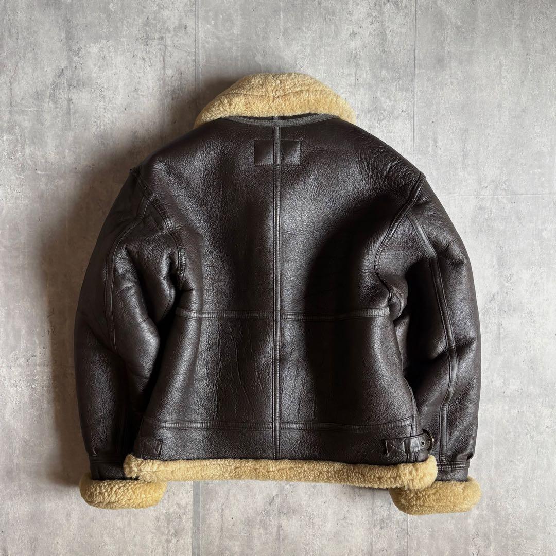 【90s vintage】B-3 フライトジャケット　リアルムートン　本革　短丈