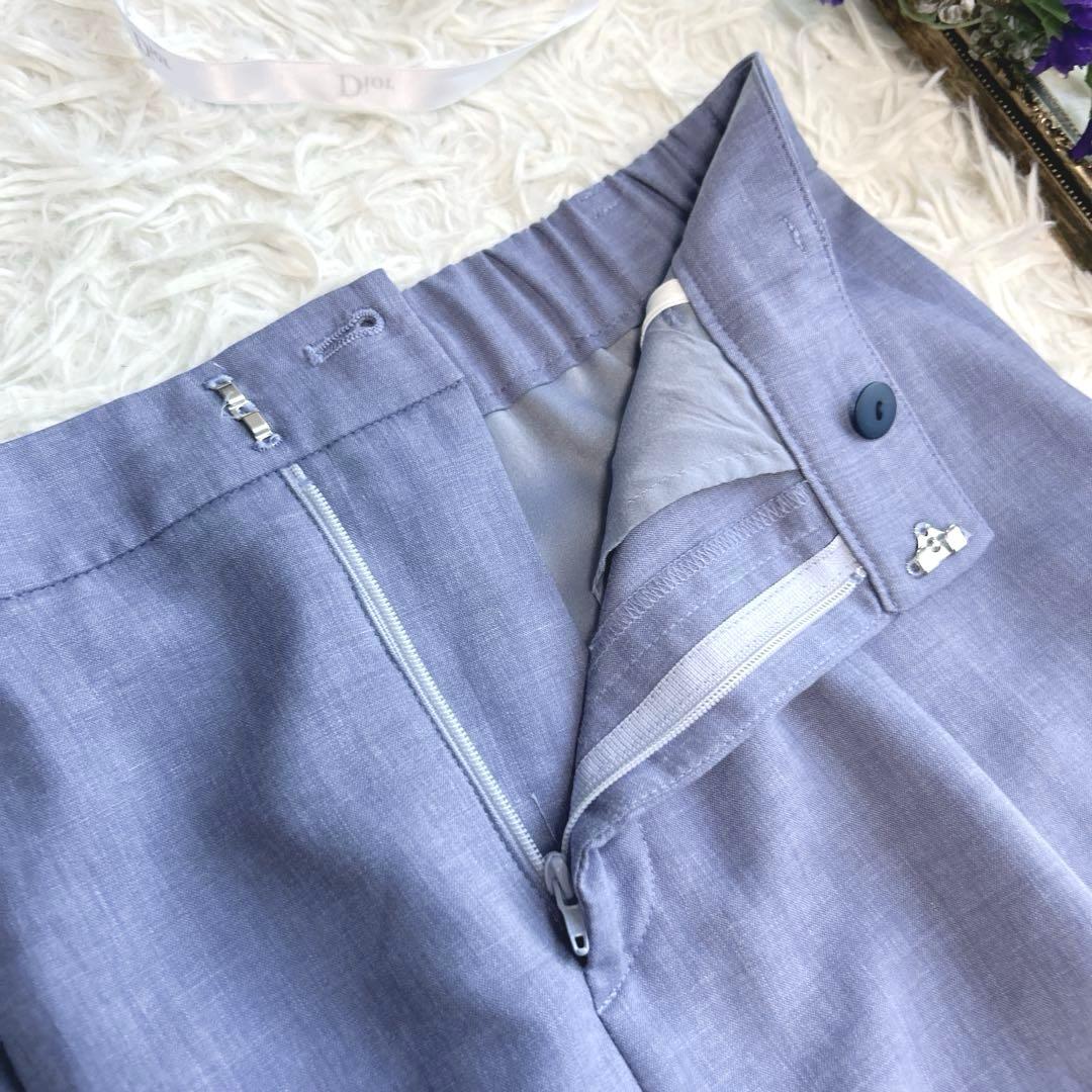 美品✨洗える☆インディヴィ　ノーカラー＆パンツセットアップ　38 M リネン