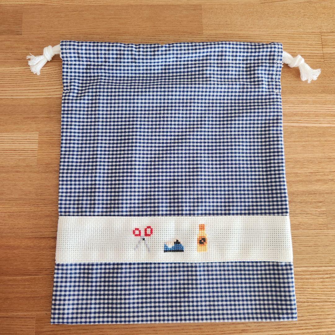 【断捨離ダンちゃん様】コップ袋　給食袋　巾着袋　女の子　刺繍　ユニコーン