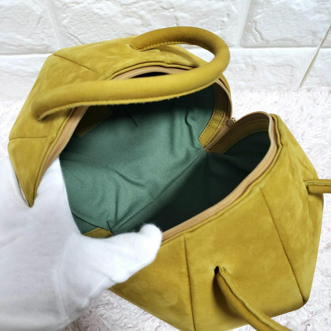 Sybilla シビラ スエードラウンドボールハンドバッグ 着物 マスタード美品