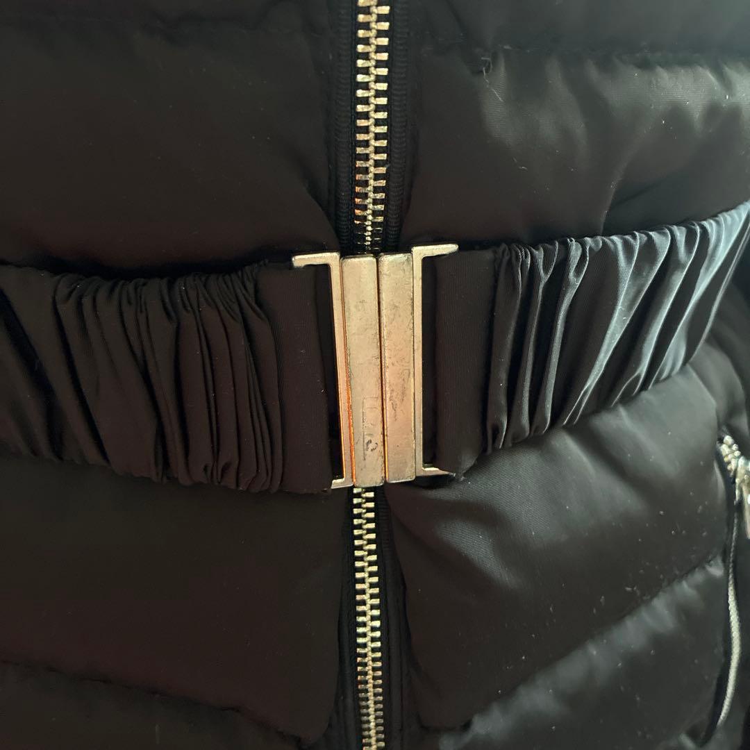 『ZARA』Aライン 3way ファー付き ブラック ダウンジャケット　ベルト付