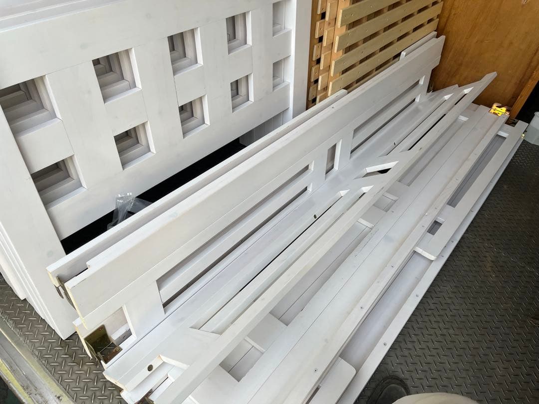 【ルカ】3段ベッド　木製　ホワイト　三段ベッド【引取り限定】【近場配送可】