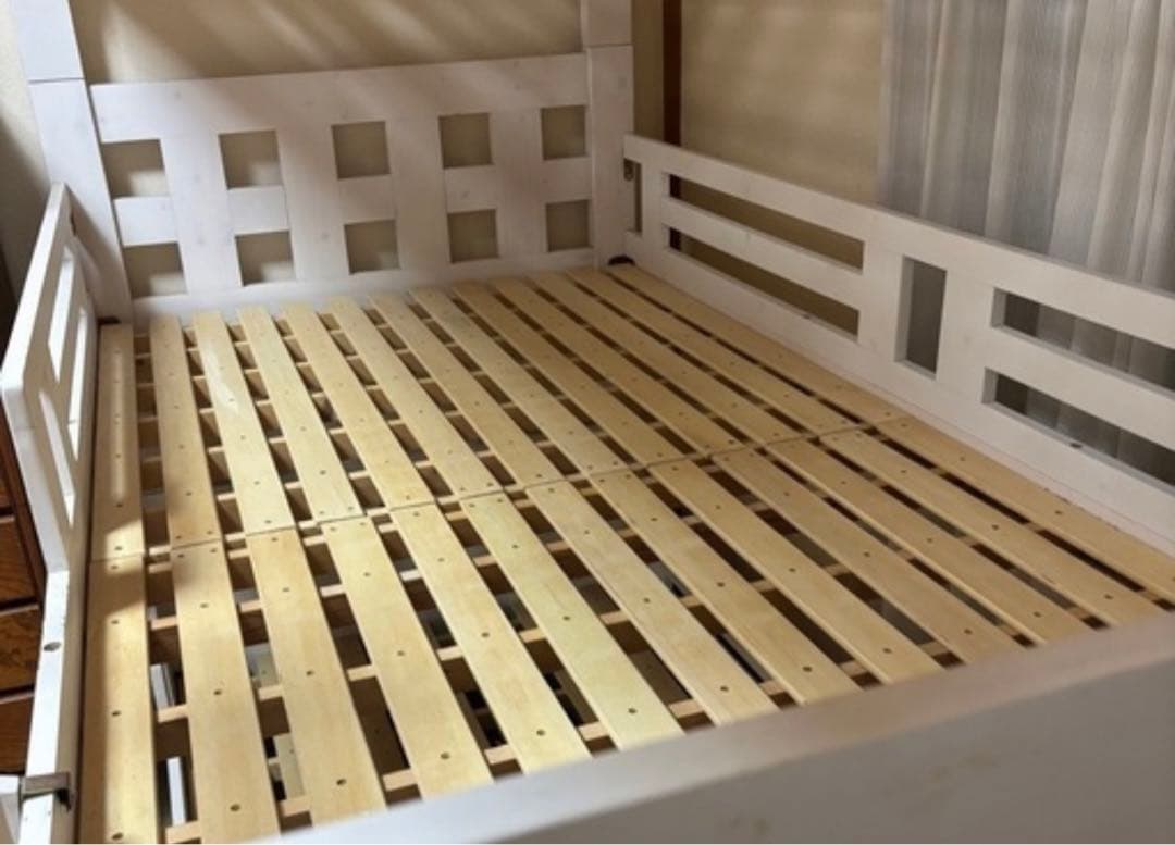 【ルカ】3段ベッド　木製　ホワイト　三段ベッド【引取り限定】【近場配送可】