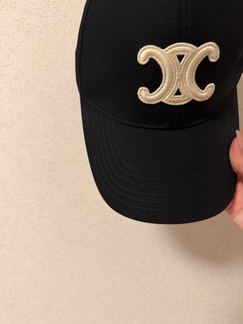 【美品】CELINE ブラック ベースボールキャップ