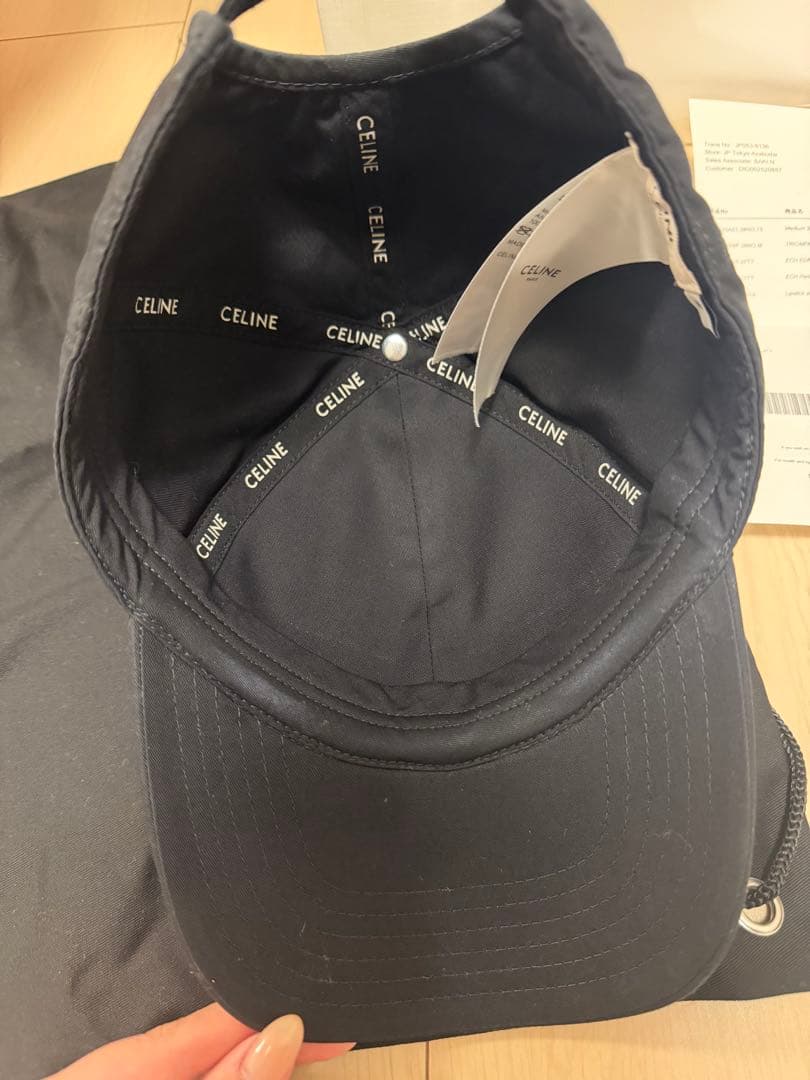 【美品】CELINE ブラック ベースボールキャップ