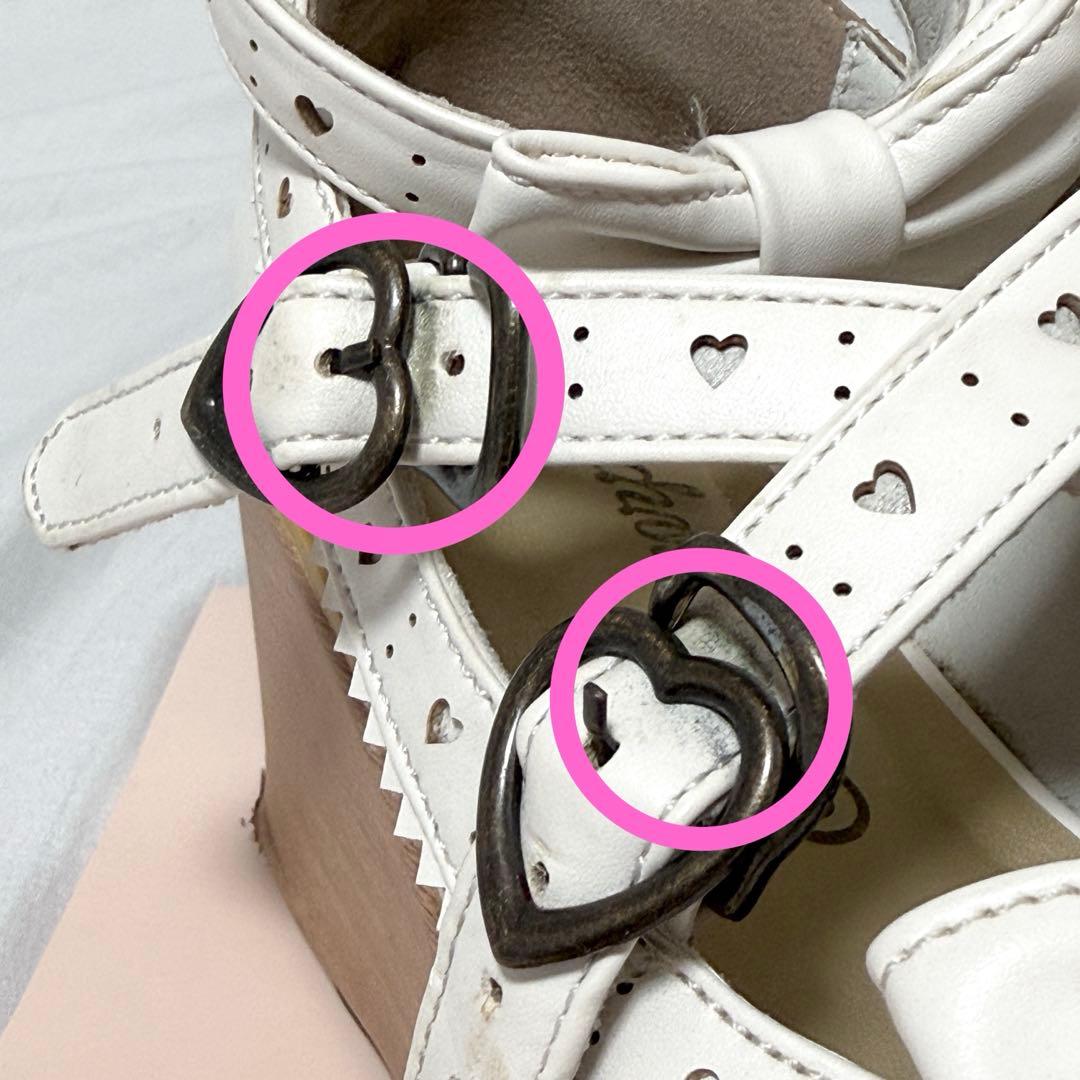 メタモルフォーゼ 木底風リボンシューズ ロリィタ ロリータ ゴスロリ 厚底