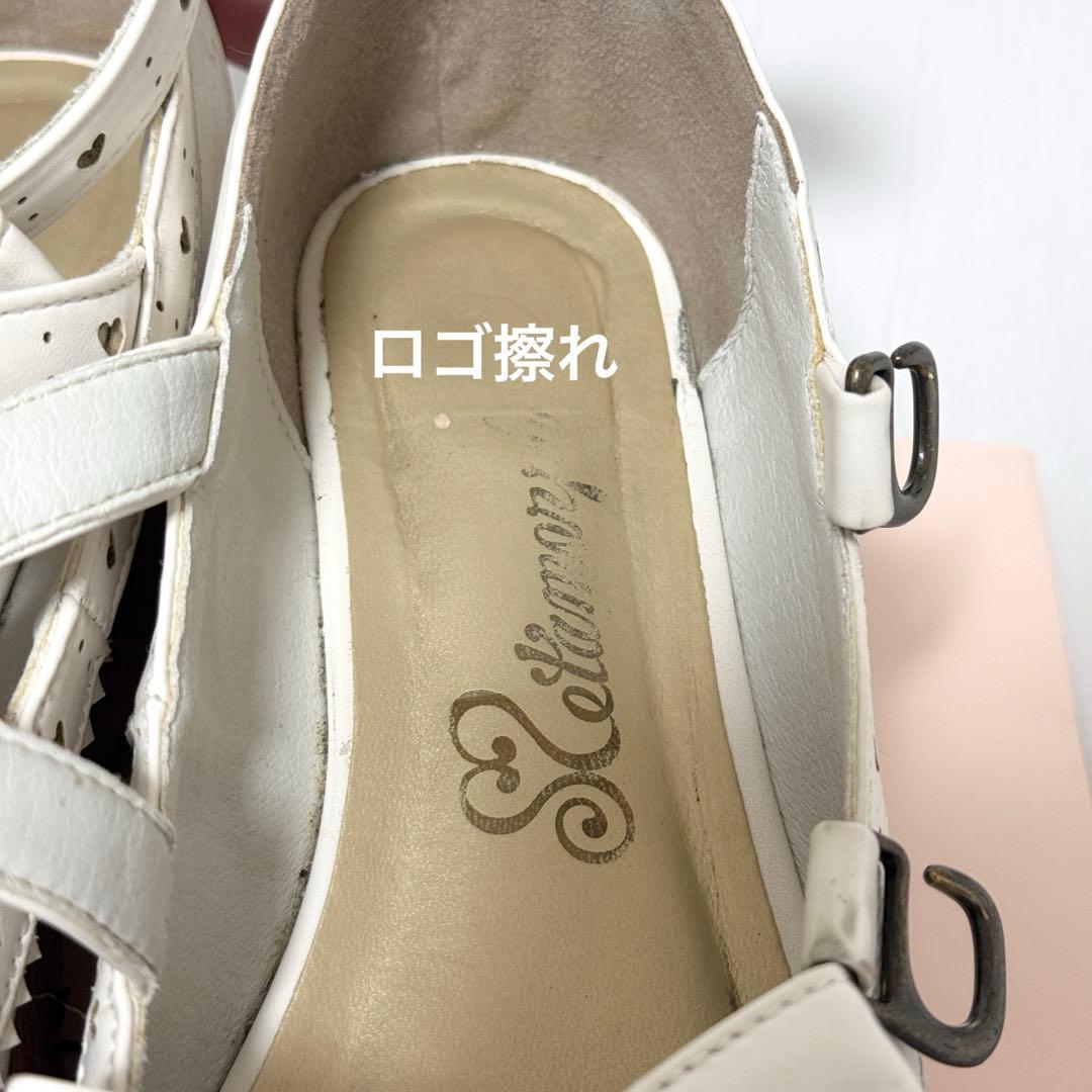 メタモルフォーゼ 木底風リボンシューズ ロリィタ ロリータ ゴスロリ 厚底