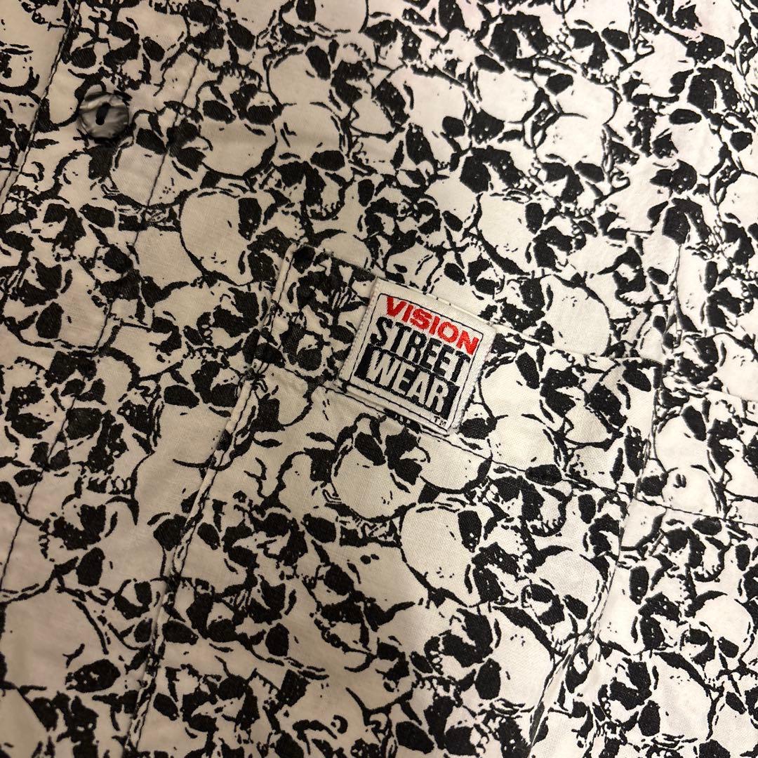 当時物 USA製 VISION STREET WEAR スカル柄 半袖シャツ M