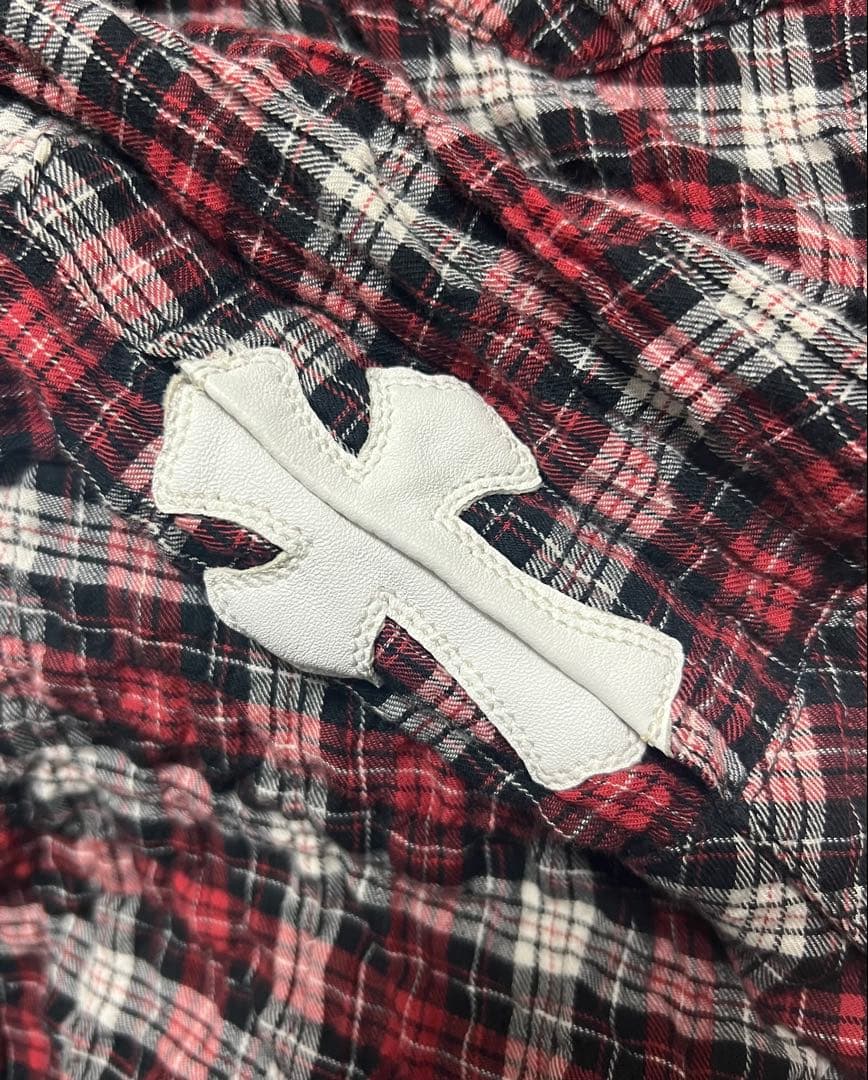 Chrome Hearts クロスパッチ チェック柄シャツ ウエスタン xs