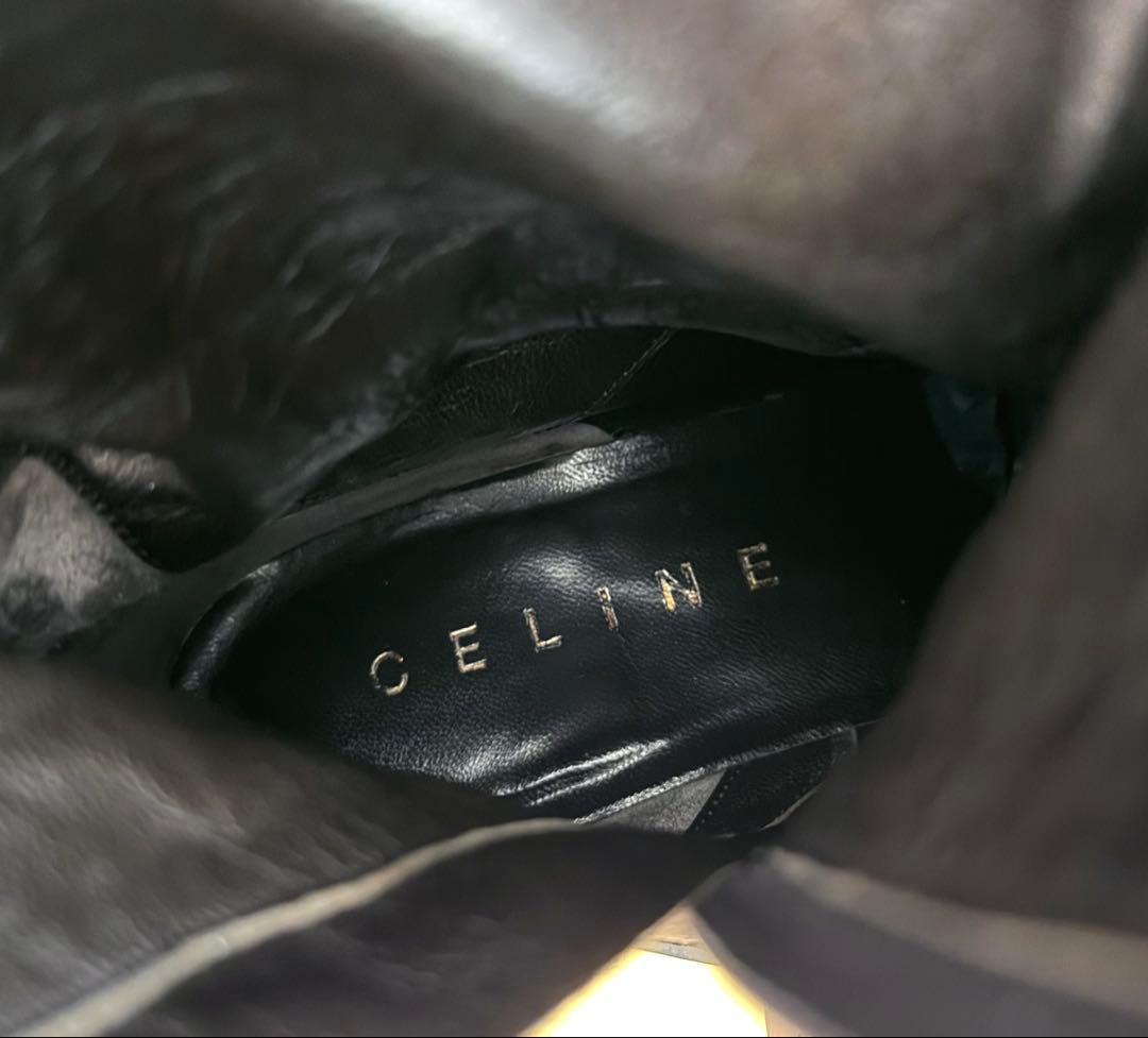 CELINE セリーヌ スエード レザーファー付き 2wayブーツ ブラウン