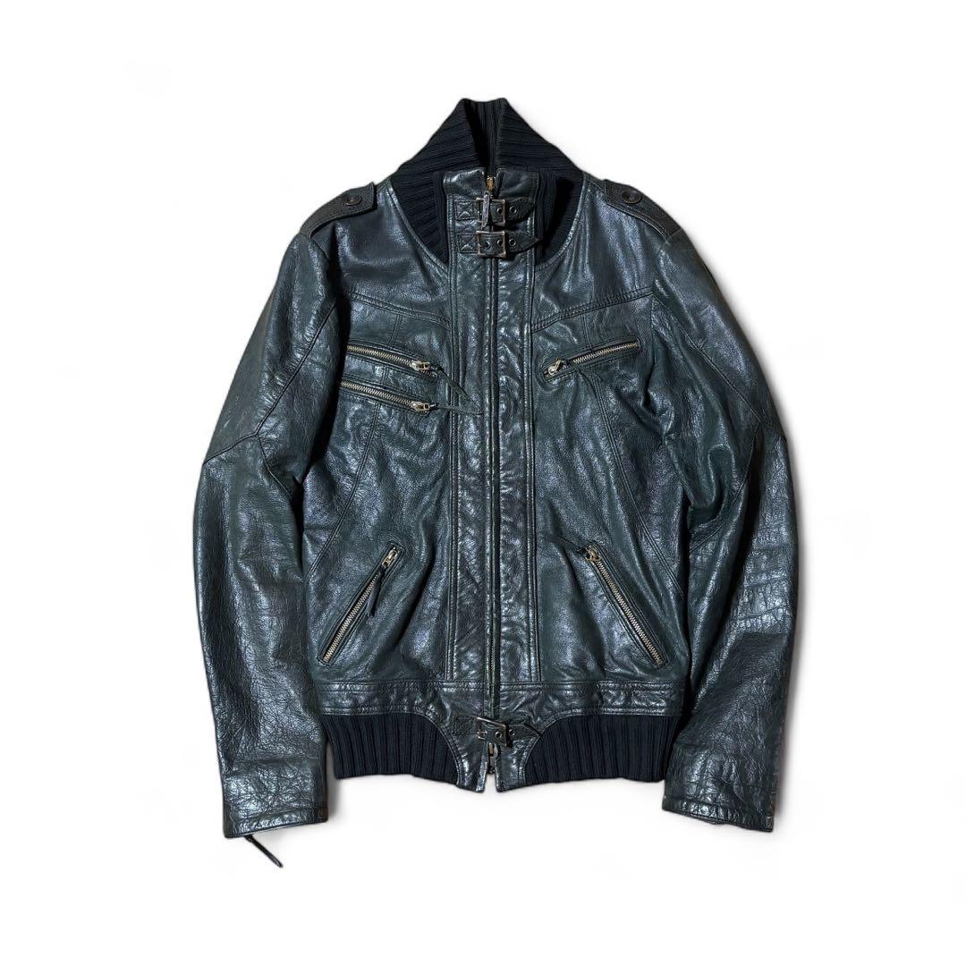 14th addiction レザー ジャケット 羊革 黒 「1」