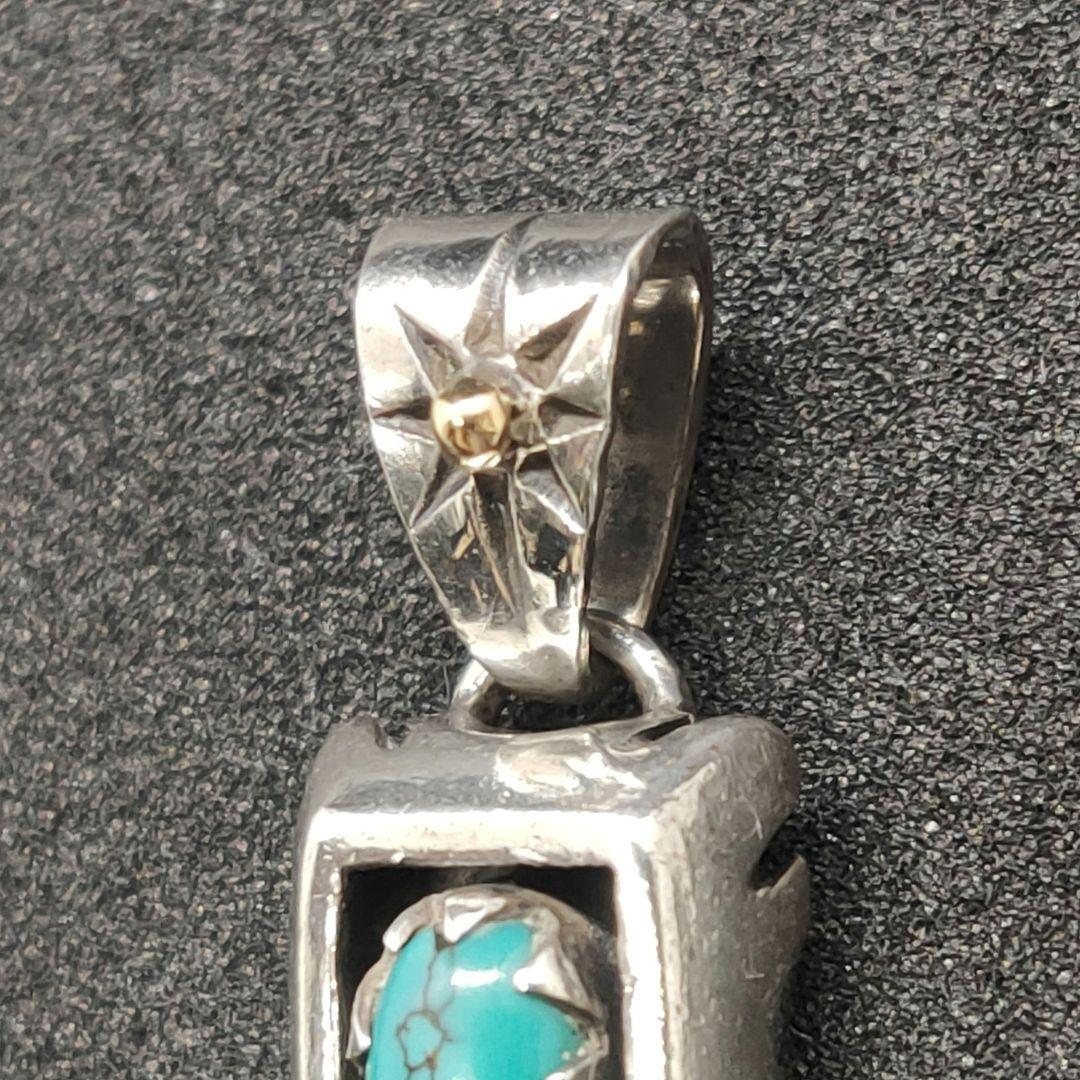 ビッグハンド シャドウボックス ペンダントトップ ターコイズSV925／K18