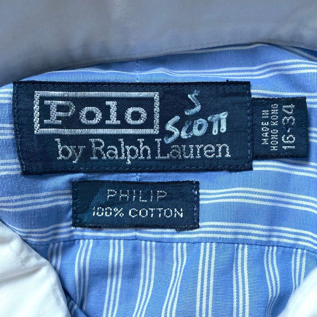 【専用】90s香港製 RalphLauren クレリックシャツ ブルーストライプ