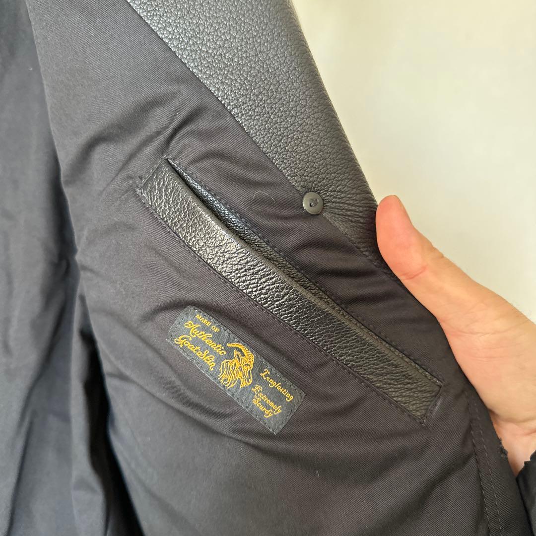 肉厚ゴートレザー製サンプルベスト／本水牛ボタン／REALSIMONS