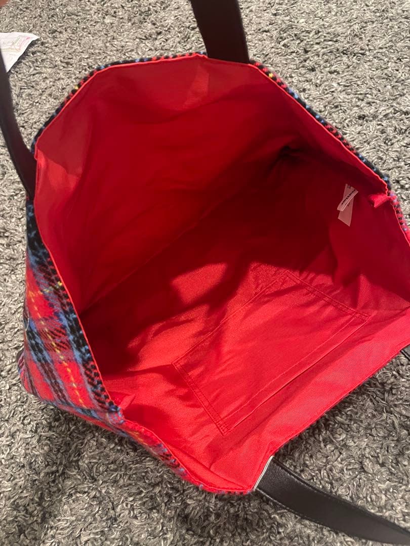 Familiar 限定品 秋のファミリアショー レッスンバッグ　チェック 赤