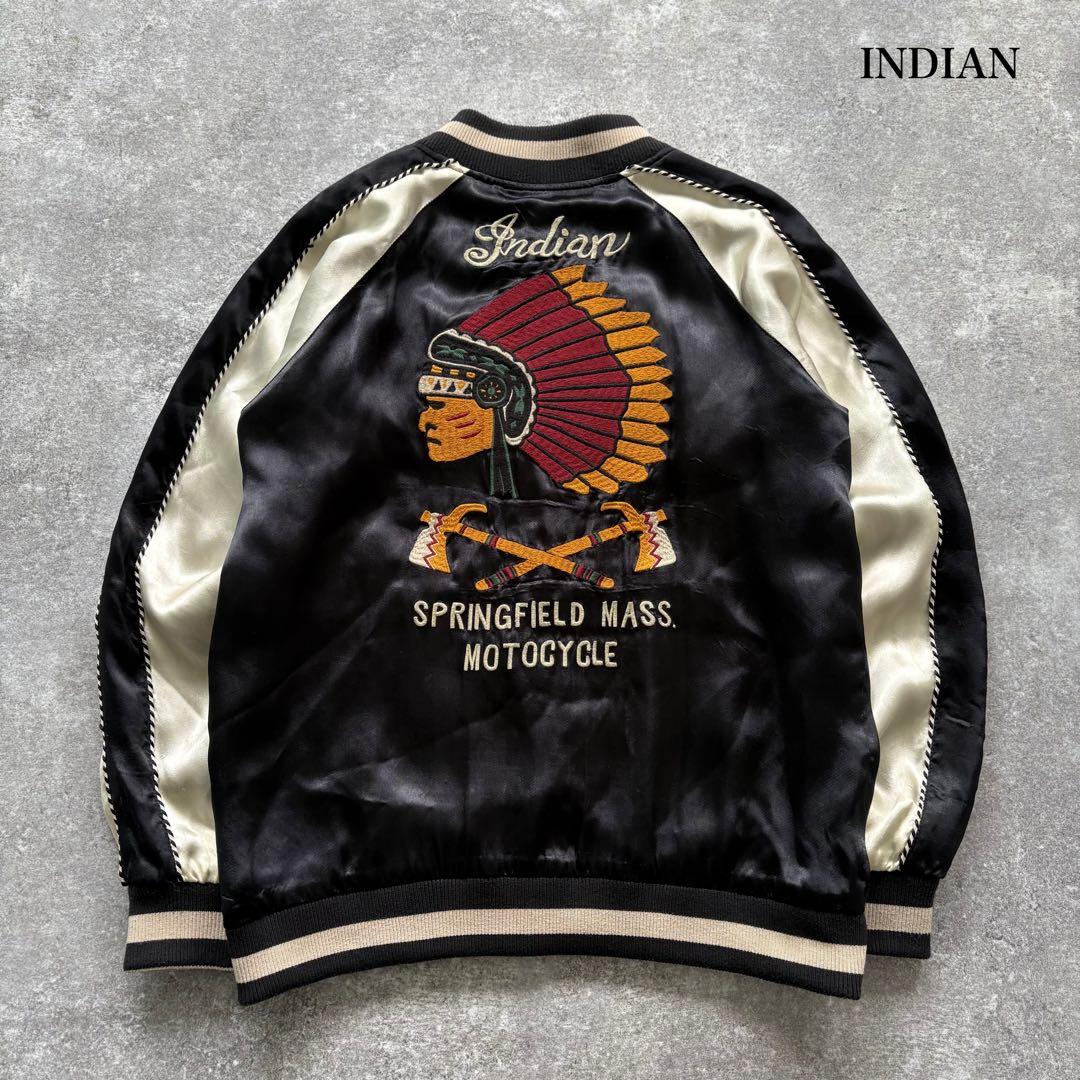 【INDIAN MOTOCYCLE】 インディアン リバーシブル スカジャン