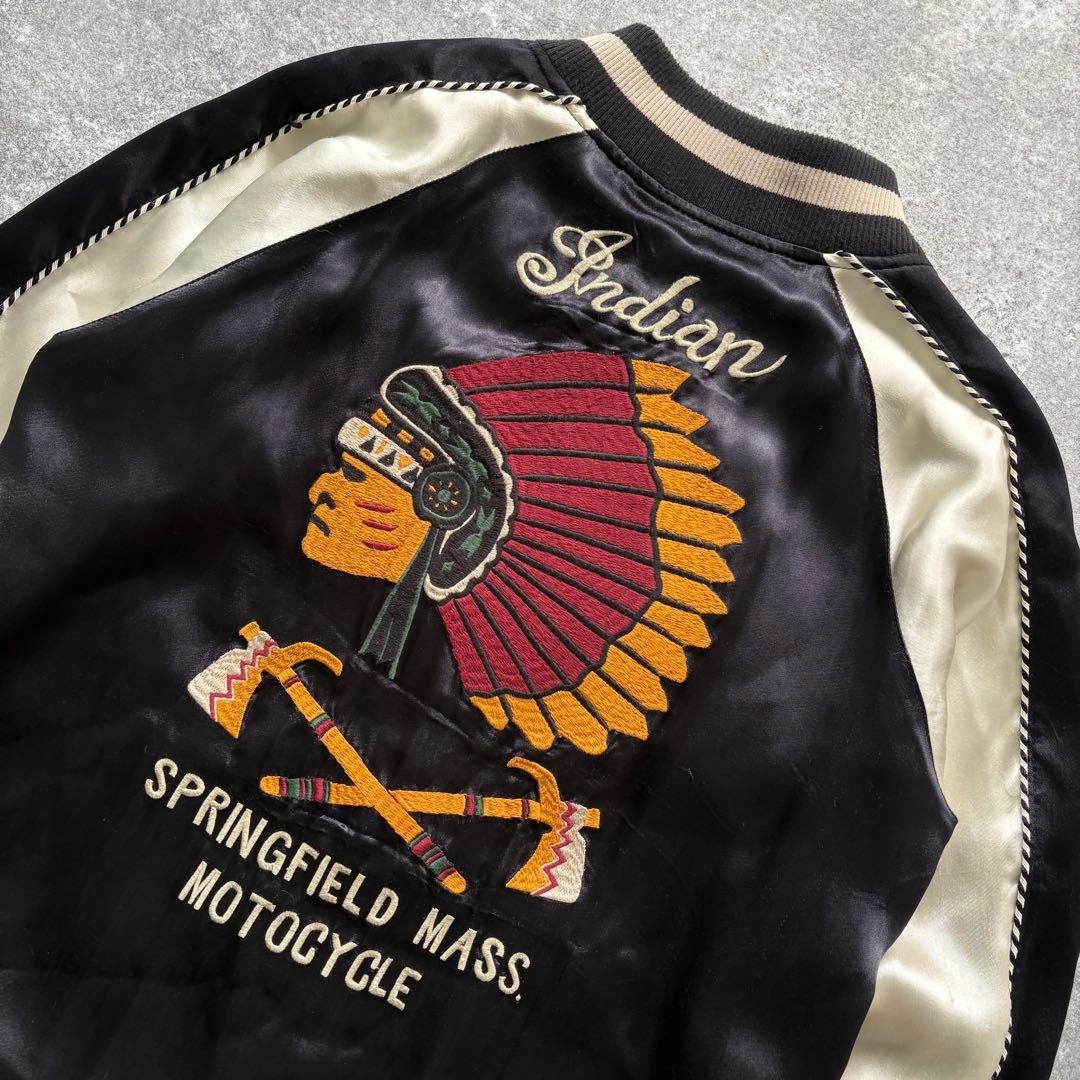 【INDIAN MOTOCYCLE】 インディアン リバーシブル スカジャン