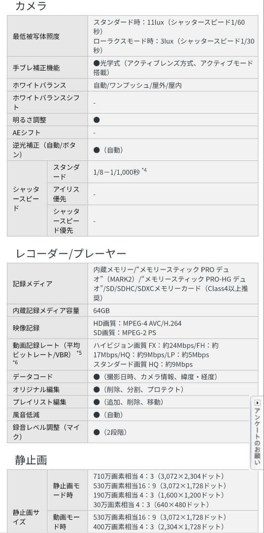 SONY HDR-CX370V ハンディカム