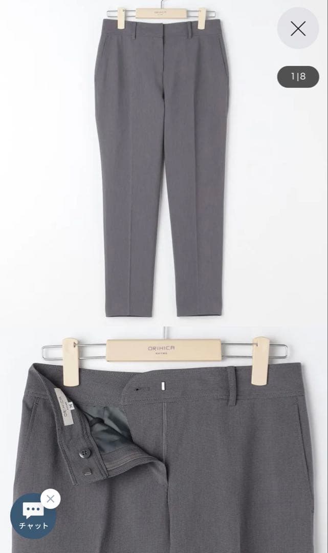 オリヒカ　洗えるストレッチセットアップ織柄