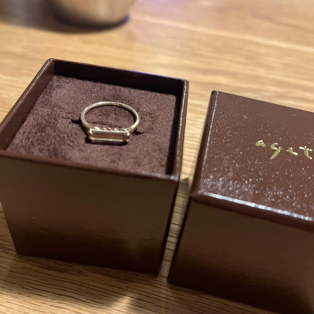 美品　agete シェル10Kリング