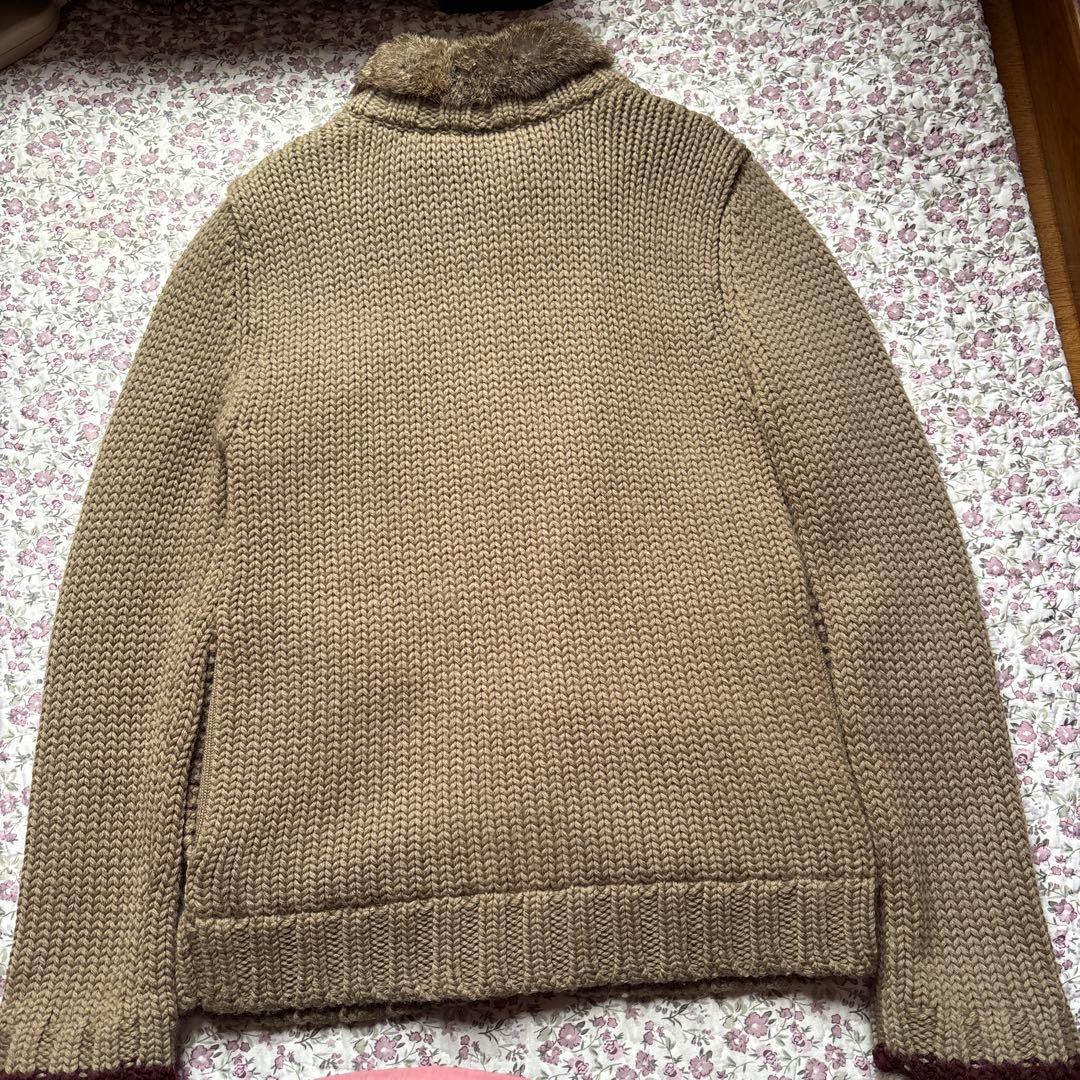 本日限定価格　バーバリーブラックレーベル　ニットブルゾンラビットファー付き